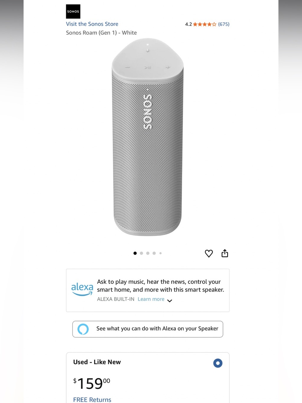 Sonos Portable Speaker — Cream